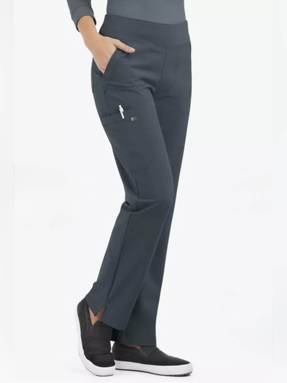 Easy STRETCH Sienna Women's 5-Pocket Sport Yoga Scrub Pants XL in Gray